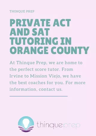 Private ACT and SAT Tutoring in Orange County