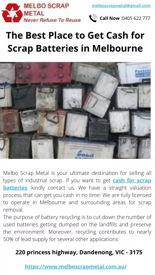 The Best Place to Get Cash for Scrap Batteries in Melbourne