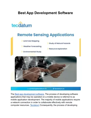 Best App Development Software | Tecdatum