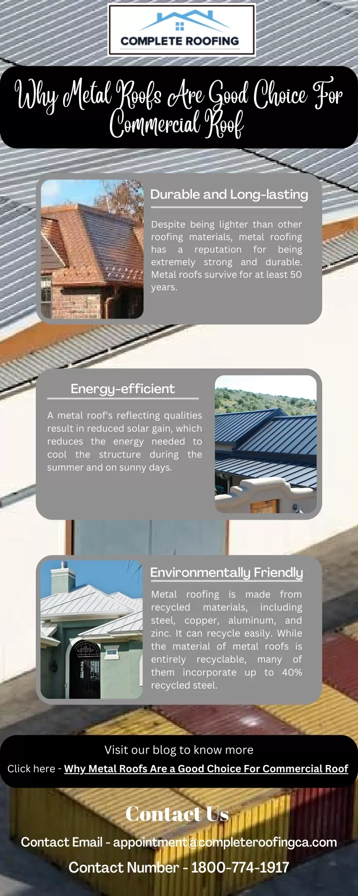 why metal roofs are good choice for commercial