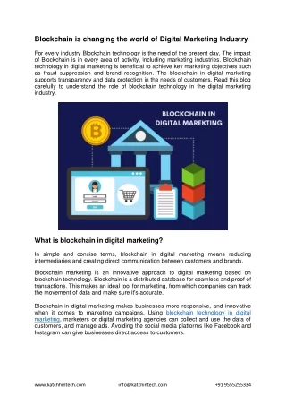 Blockchain is changing the world of Digital Marketing Industry