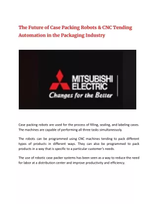 the future of case packing robots cnc tending