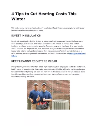 4 Tips to Cut Heating Costs This Winter