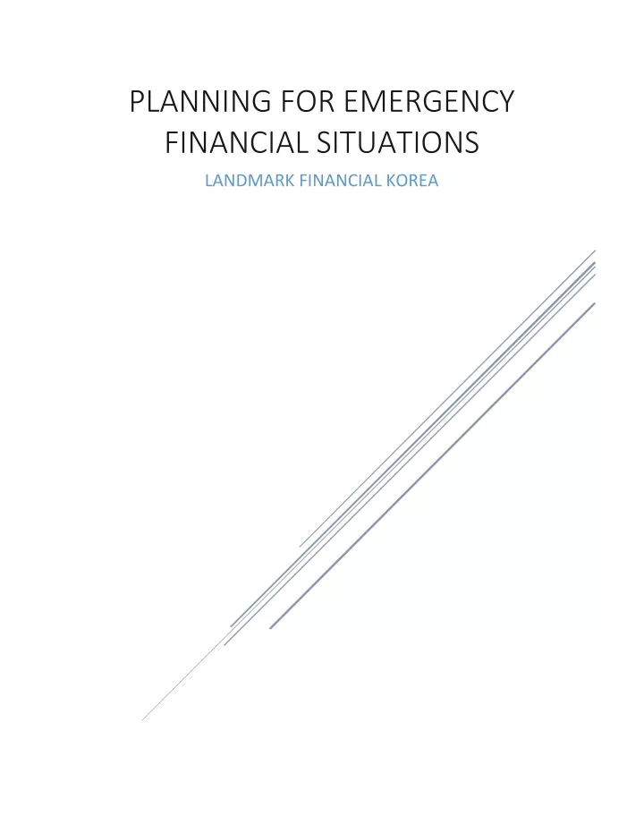 planning for emergency financial situations