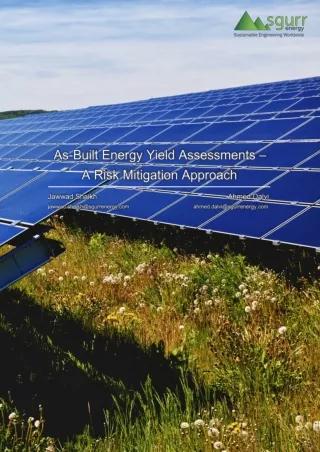 Built Energy yield Assessments- A Risk Mitigation Approach