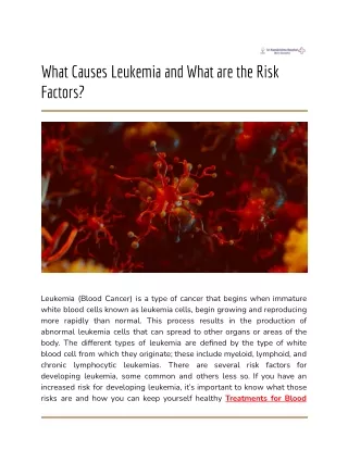 what causes leukemia and what are the risk factors