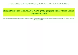 [epub]$$ Rough Diamonds The BRAND NEW gritty gangland thriller from Gillian Godden for 2022 (Epub Ki