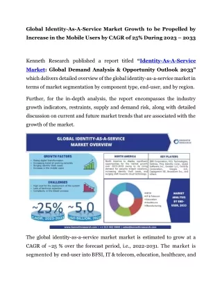 global identity as a service market growth
