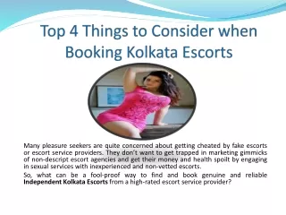 top 4 things to consider when booking kolkata escorts