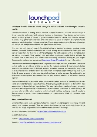 launchpad research conducts online surveys