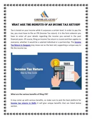 What Are The Benefits Of An Income Tax Return