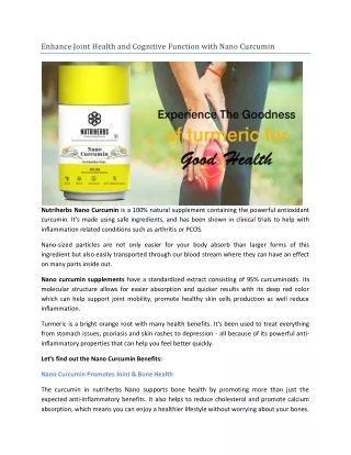 enhance joint health and cognitive function with