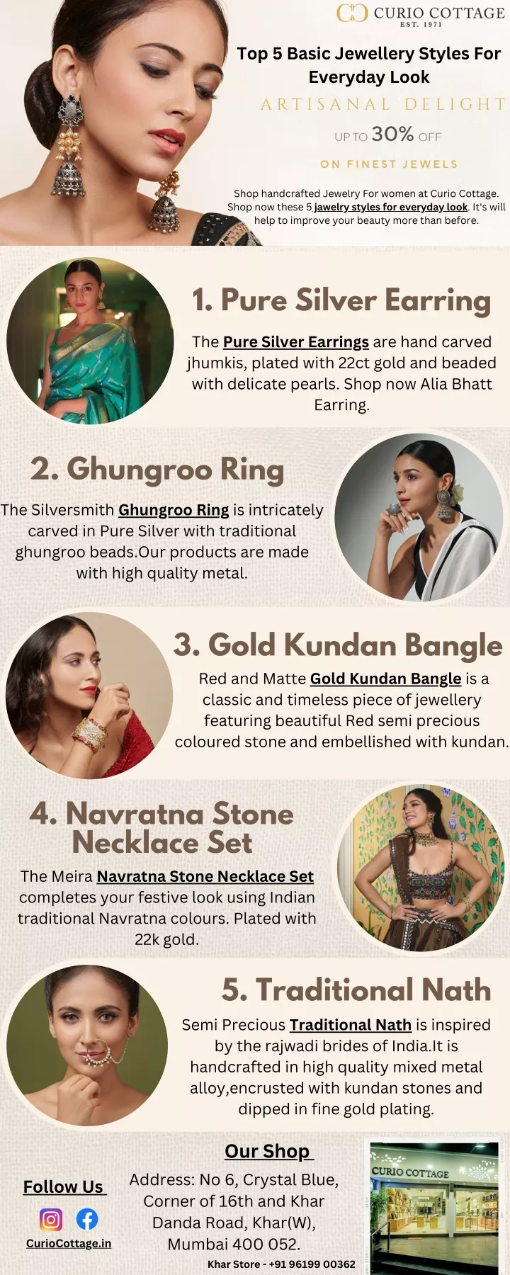 top 5 basic jewellery styles for everyday look