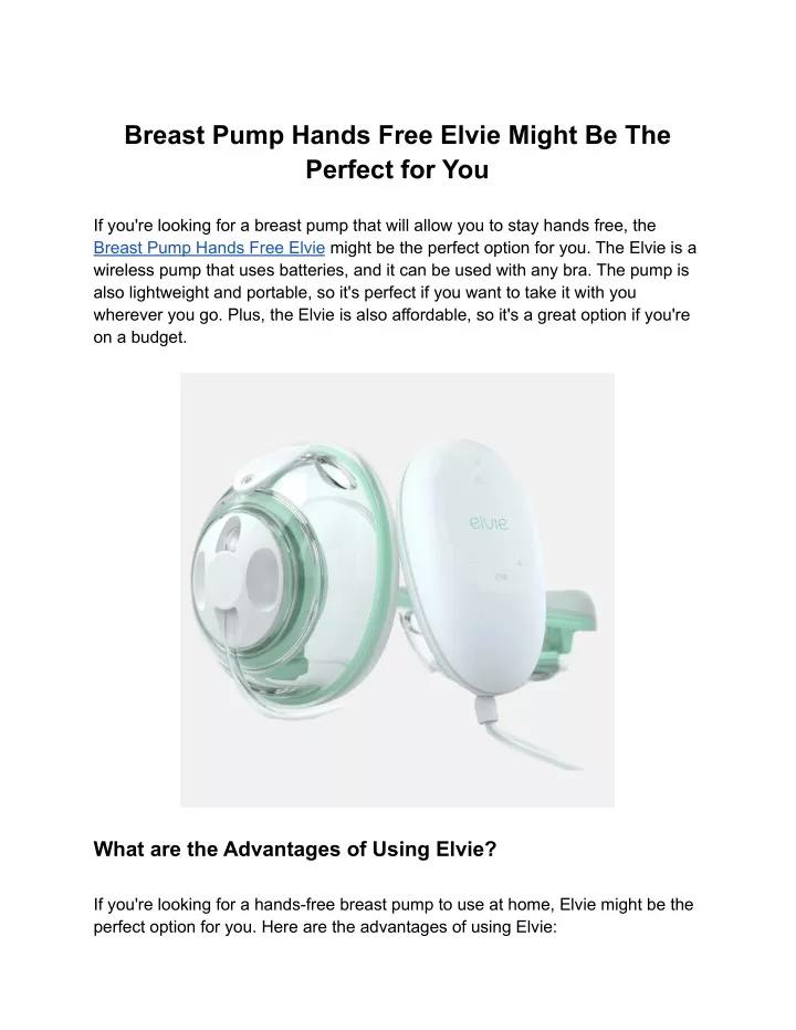 breast pump hands free elvie might be the perfect