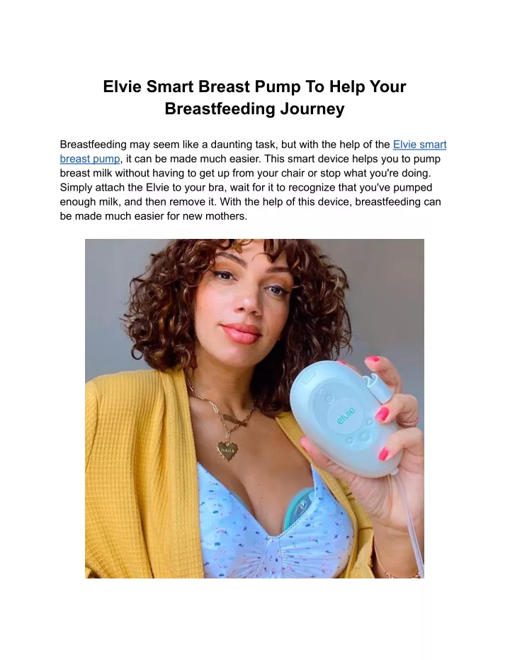 elvie smart breast pump to help your