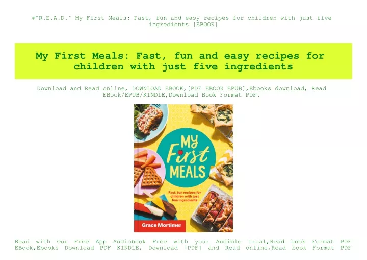 r e a d my first meals fast fun and easy recipes