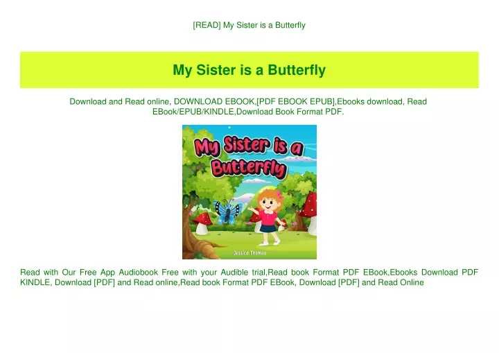 read my sister is a butterfly