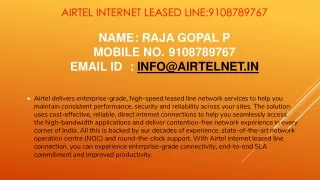 AIRTEL Internet Leased Line @ 9108789767