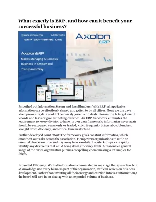 what exactly is erp and how can it benefit your