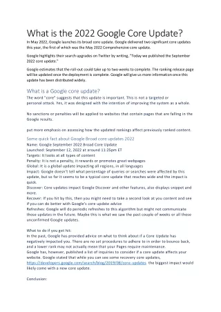 what is the 2022 google core update in may 2022