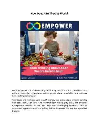 how does aba therapy work