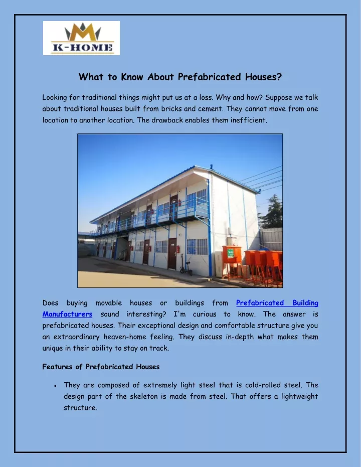 what to know about prefabricated houses