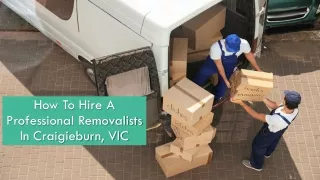 How To Hire A Professional Removalists In Craigieburn, VIC
