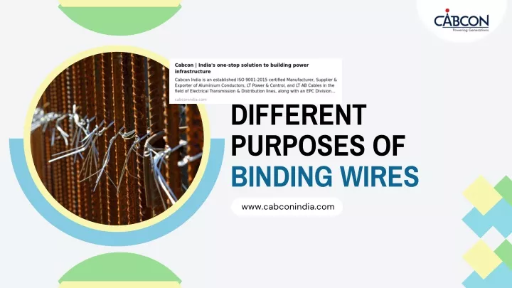 different purposes of binding wires