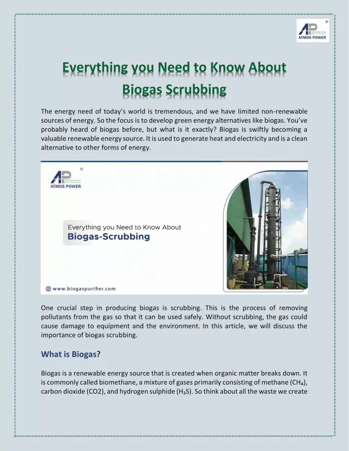 everything you need to know about biogas scrubbing