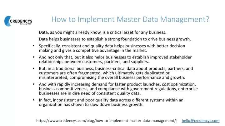 how to implement master data management