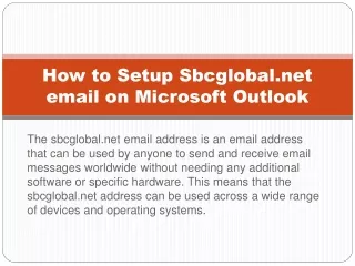 how to setup sbcglobal net email on microsoft outlook