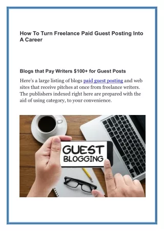 How To Turn Freelance Paid Guest Posting Into A Career