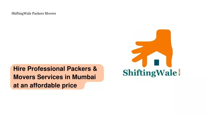 hire professional packers movers services in mumbai at an affordable price