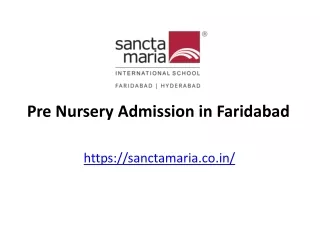 Pre Nursery Admission in Faridabad