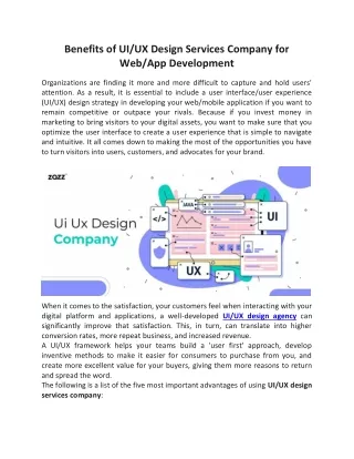 Benefits of UIUX Design Services Company for WebApp Development