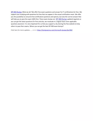 dp 900 dumps what we do we offer free exam