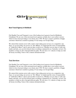 Best Travel Agency in Rishikesh