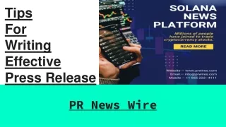 tips for writing effective press release