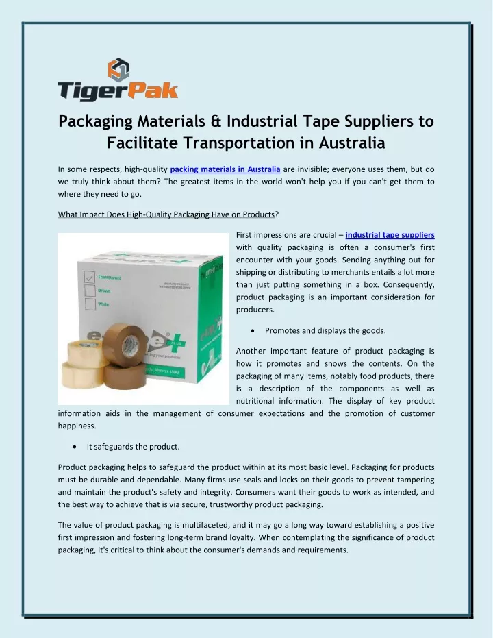 packaging materials industrial tape suppliers