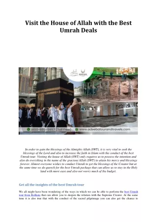Visit the House of Allah with the Best Umrah Deals