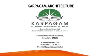 Best Architecture College - Karpagam Architecture