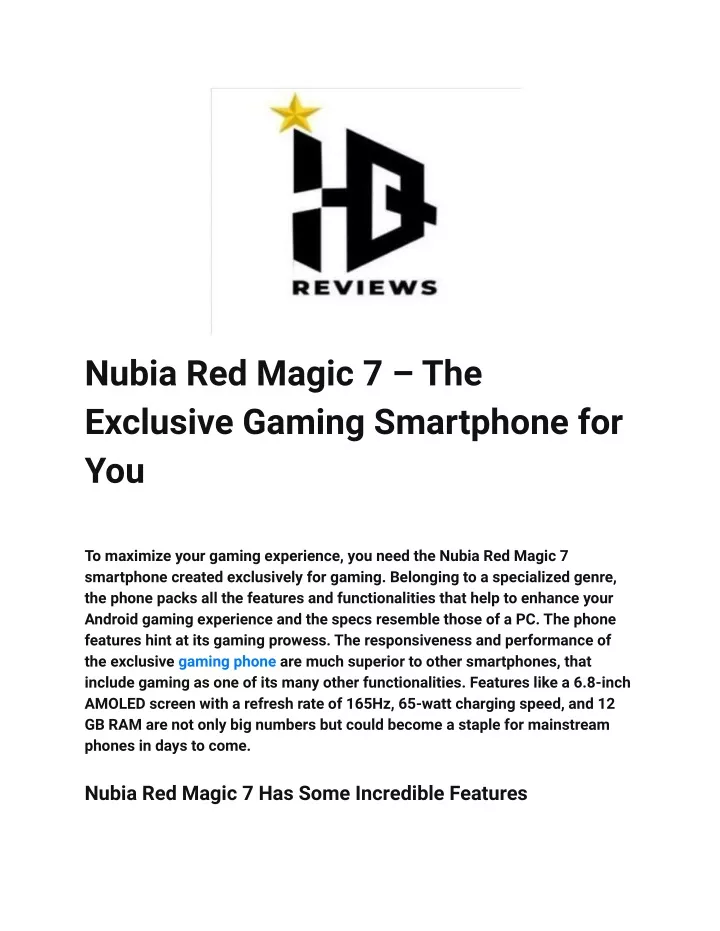nubia red magic 7 the exclusive gaming smartphone