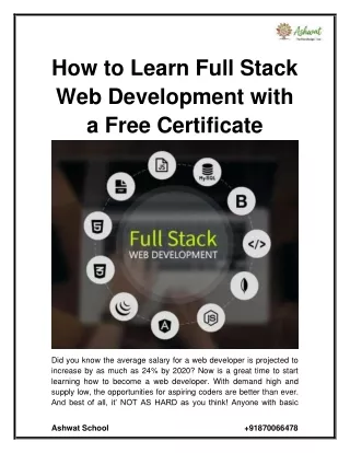 How to Learn Full Stack Web Development with a Free Certificate