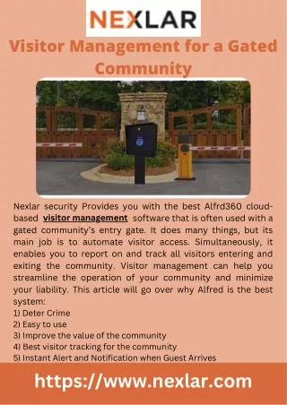 Visitor Management for a Gated Community