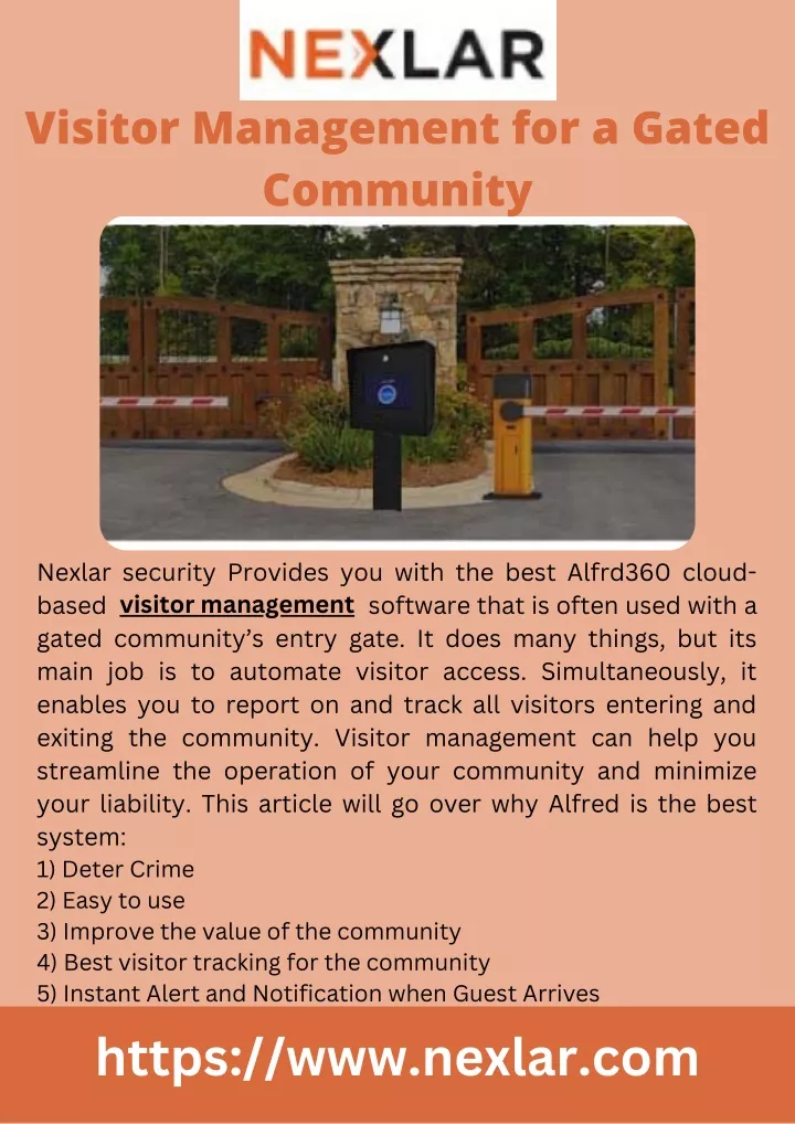 visitor management for a gated community