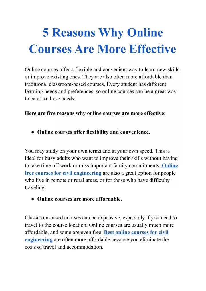 5 reasons why online courses are more effective