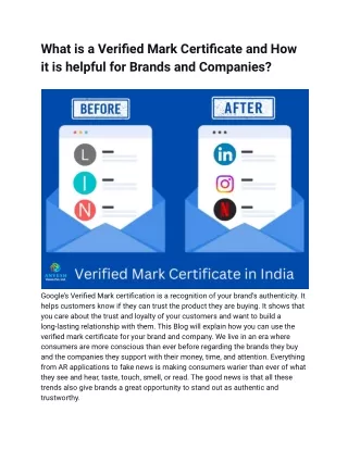 what is a verified mark certificate