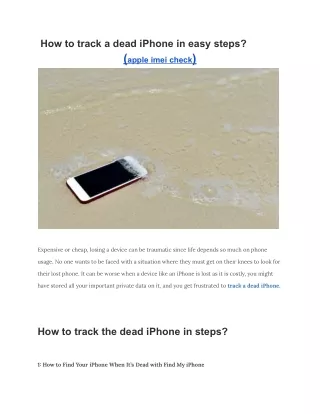 How to track a dead iPhone in easy steps?