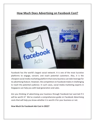 How Much Does Advertising on Facebook Cost?