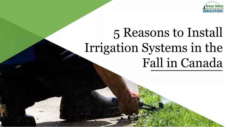 5 reasons to install irrigation systems